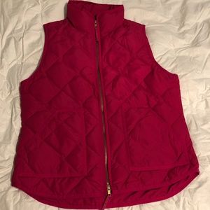 J. Crew Pink Puffer Vest Size M